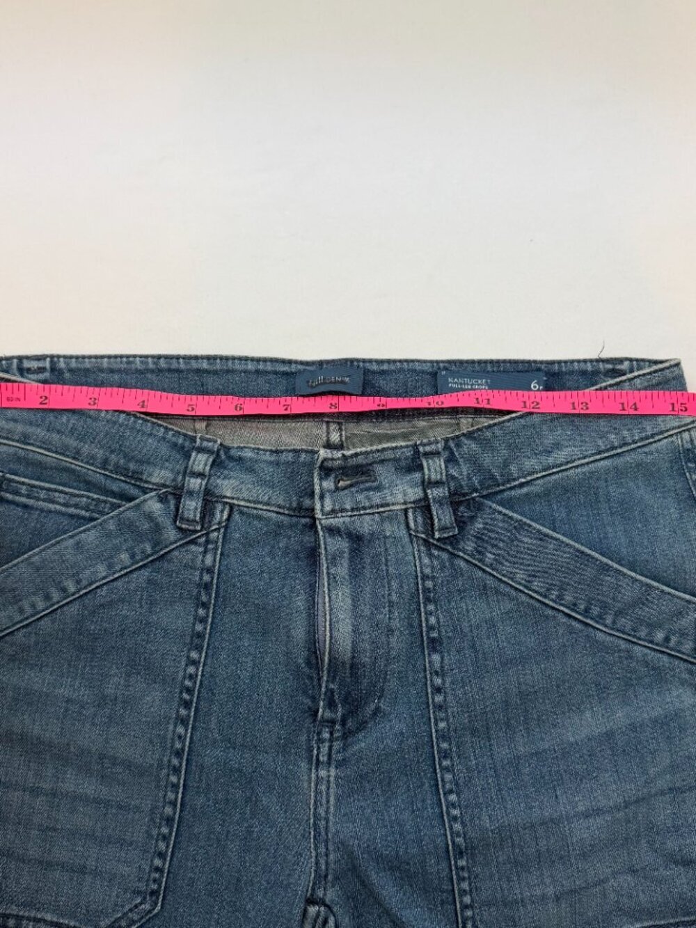 J.Jill Denim Nantucket Full Leg Crop Jeans Womens 6P Wide Leg Cropped Blue Wash - Picture 2 of 9